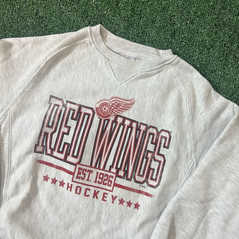 VTG Detroit Red Wings Sweatshirt Mens Medium NHL Crewneck 90s Y2K Reverse Weave